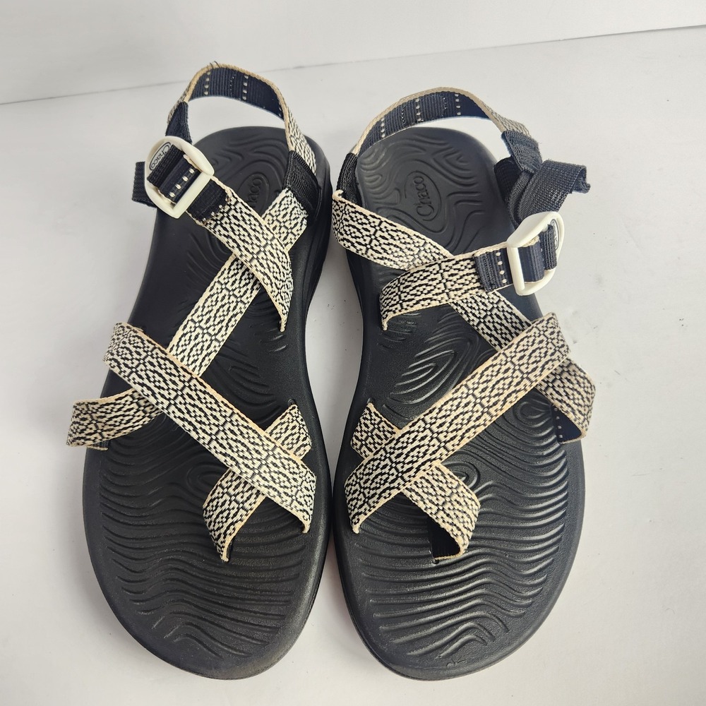 Chaco Women's Strappy Casual Sporty Waterproof Sandals White/Black Size 11 - Picture 6 of 7